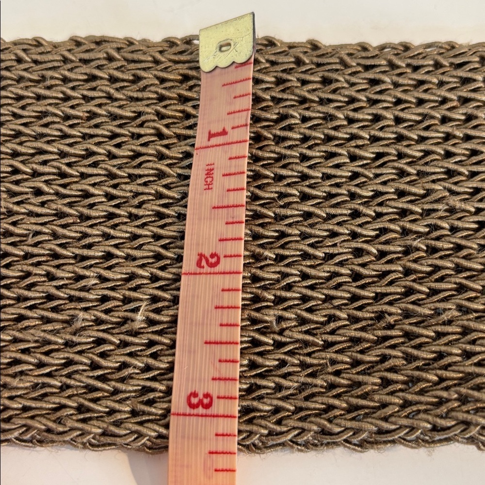 Olsen tan leather and Cotton weaved belt size medium - Picture 13 of 13